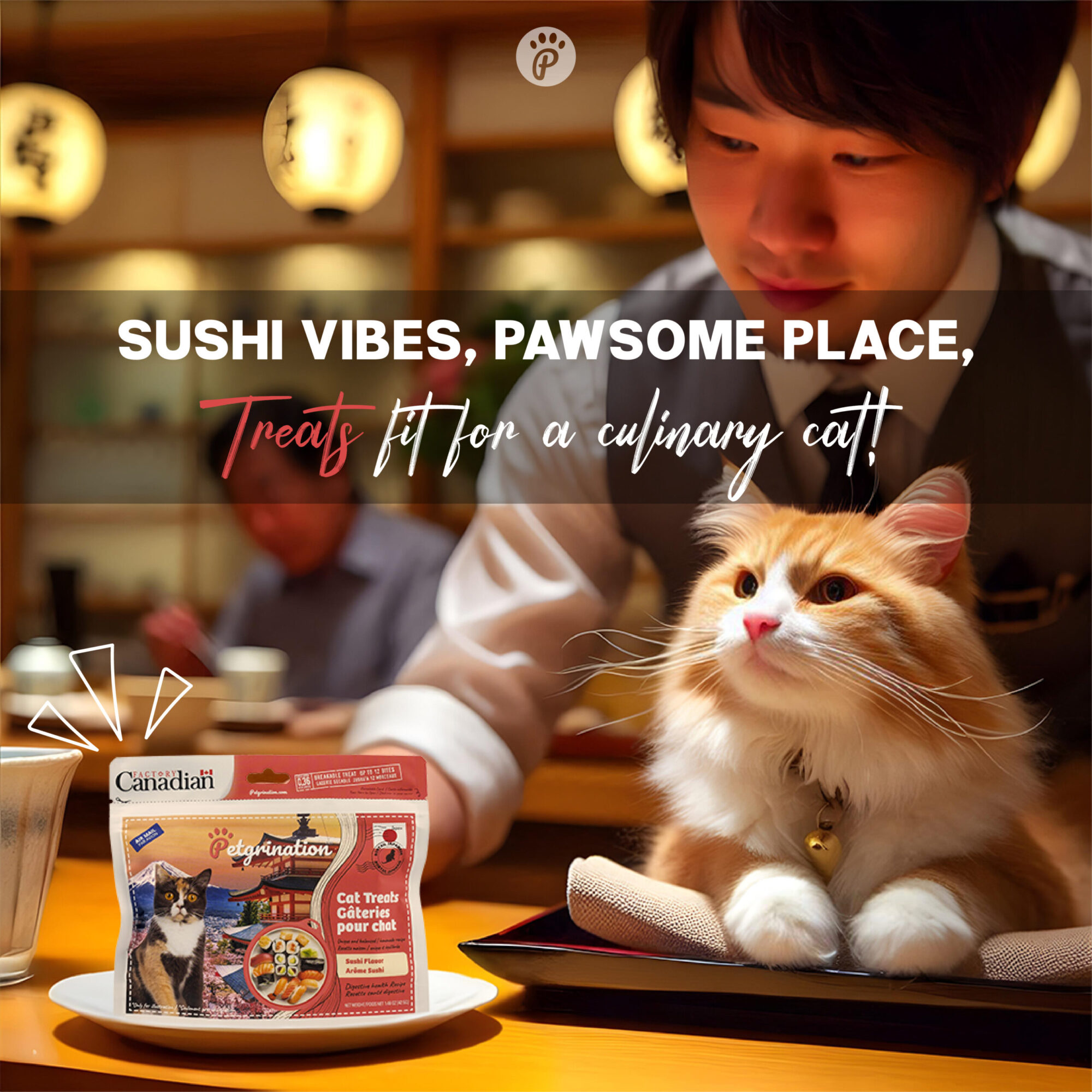 Crunchy Cat Treats Digestive Health Recipe, Japanese Sushi Flavor, 1.48 oz (Pack of 1)