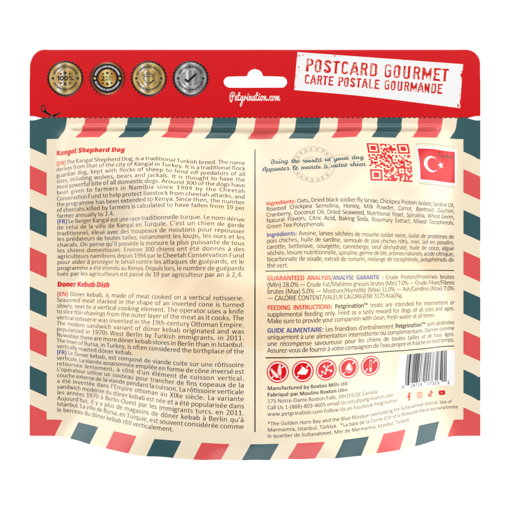 Crunchy Dog Treats Skin & Coat Care Recipe, Turkish Doner Kebab Flavor, 1.48 oz (Pack of 1)