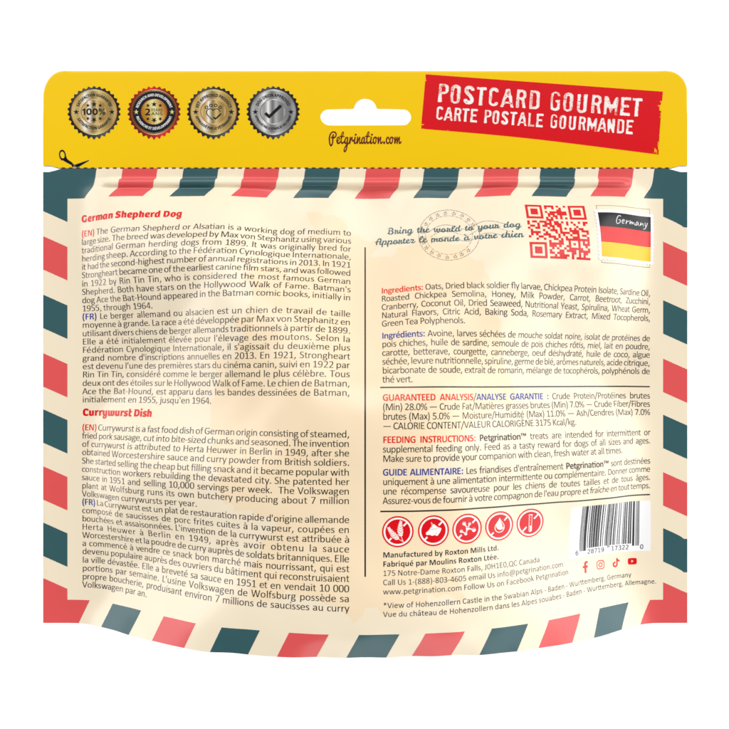 Crunchy Dog Treats Skin & Coat Care Recipe, German Currywurst Flavor, 1.48 oz (Pack of 1)